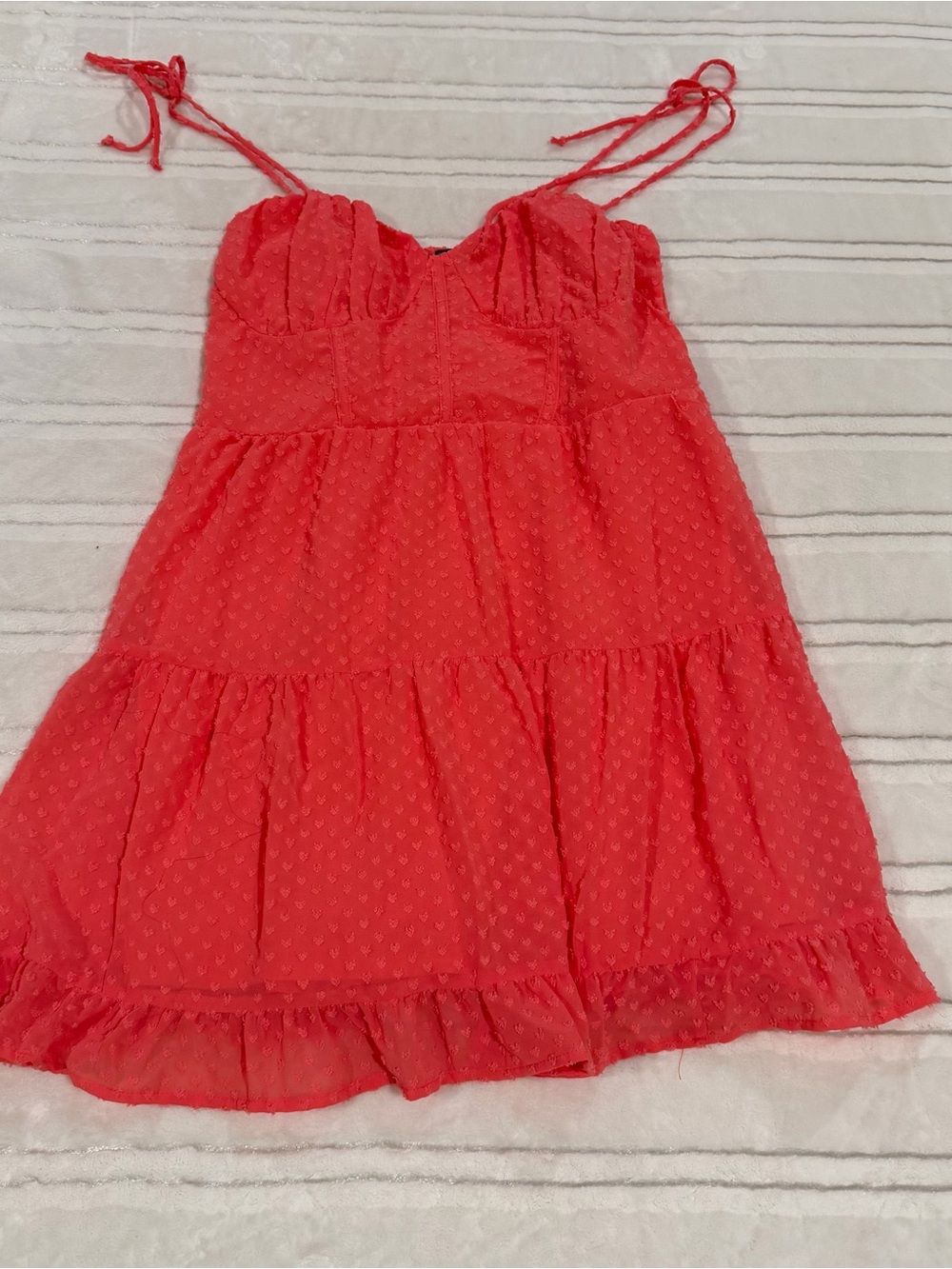 wild fable Coral Tiered Sundress with Tie Straps